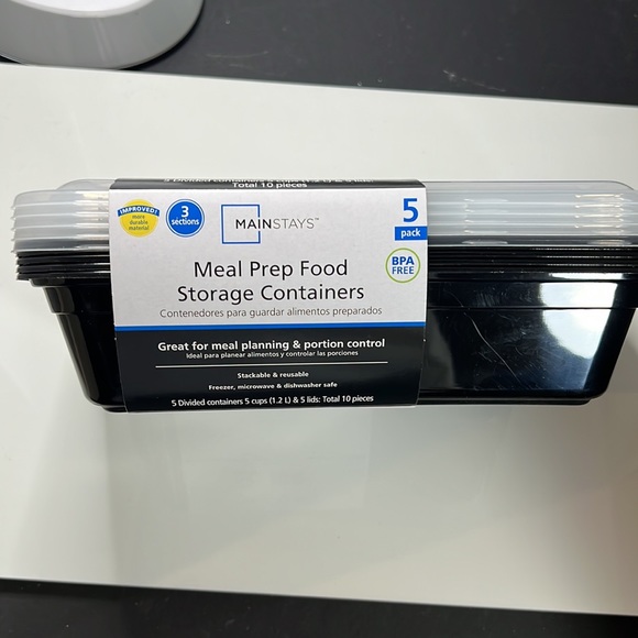 Mainstays 3 Section Meal Prep Food Storage Containers - Picture 2 of 4